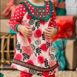 Matilda Jane Under the Tree Dress Baby Girl Polka Dot Floral 12-18M Cats Holiday